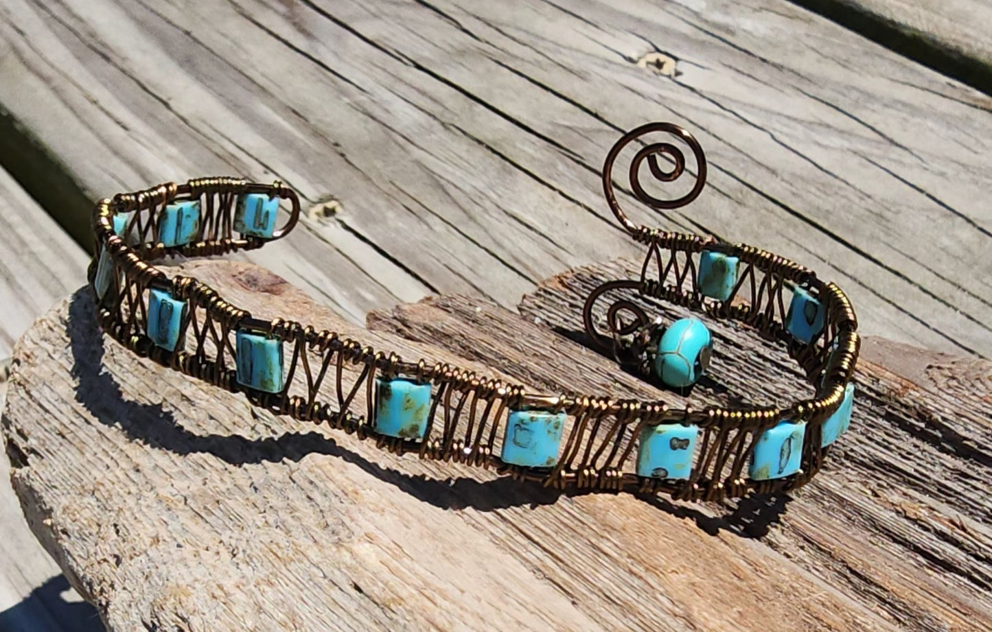 Turquoise Wire Wrapped Bracelet