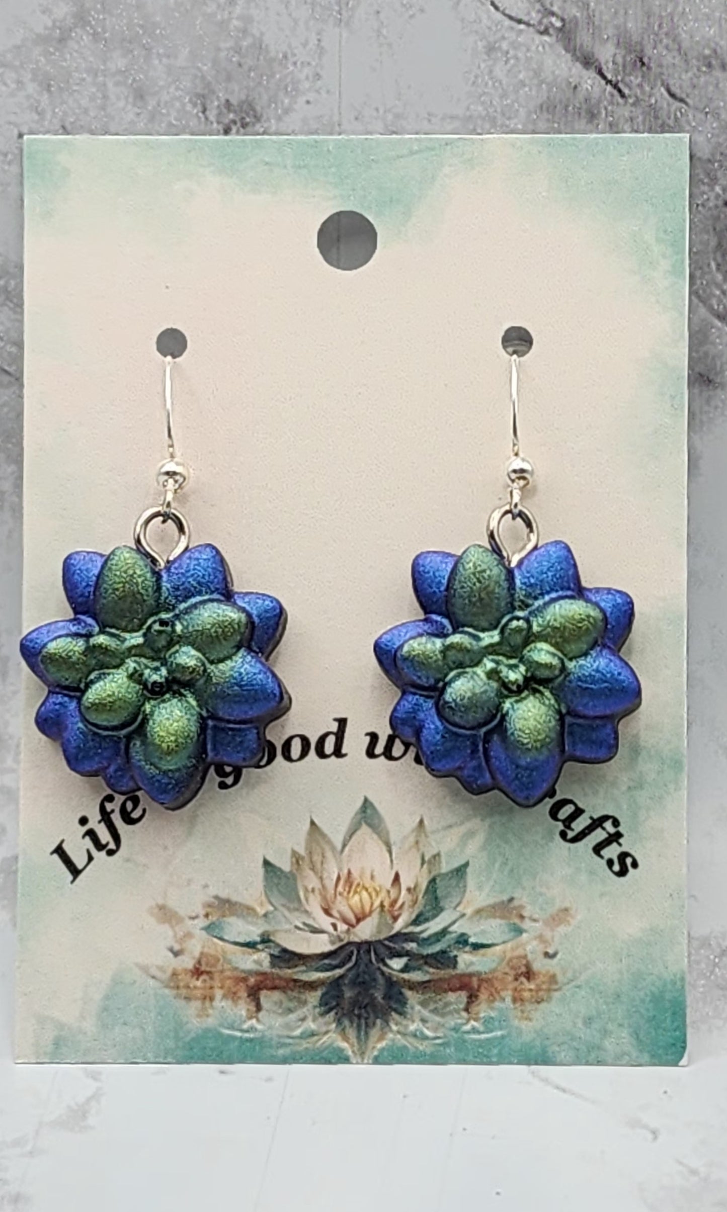 Succulent Resin Earrings
