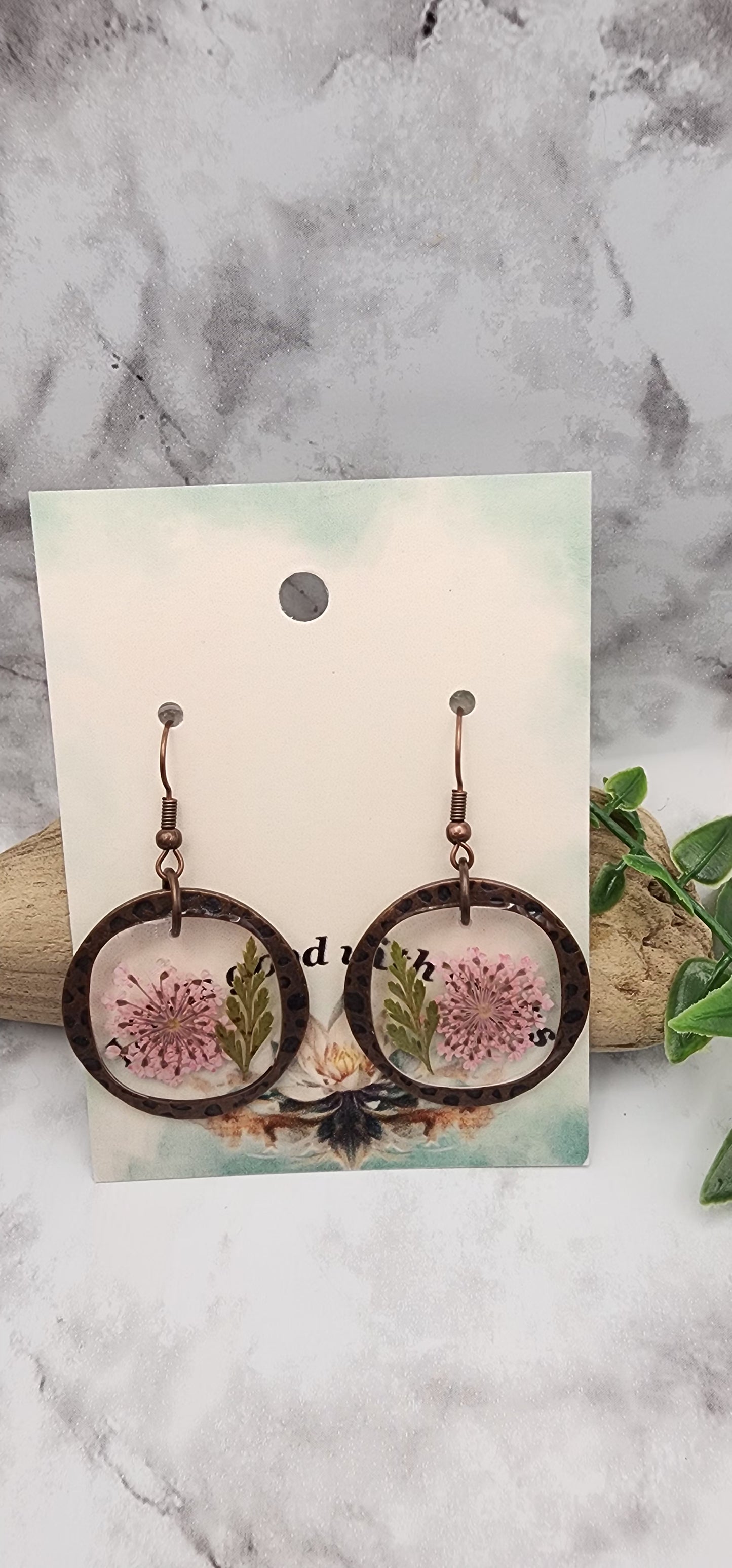 Dried Pressed Flower Resin Earrings