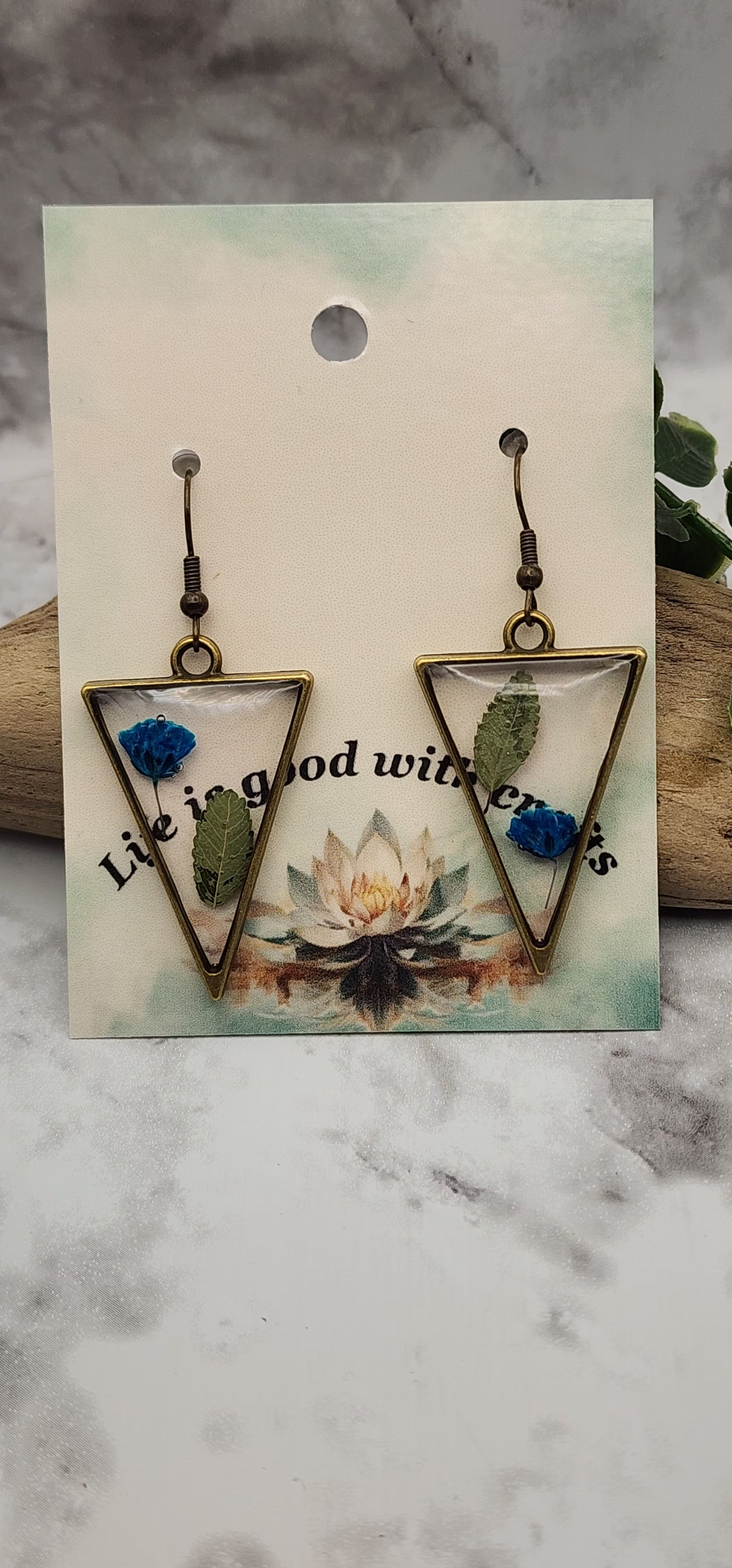 Dried Pressed Flower Resin Earrings
