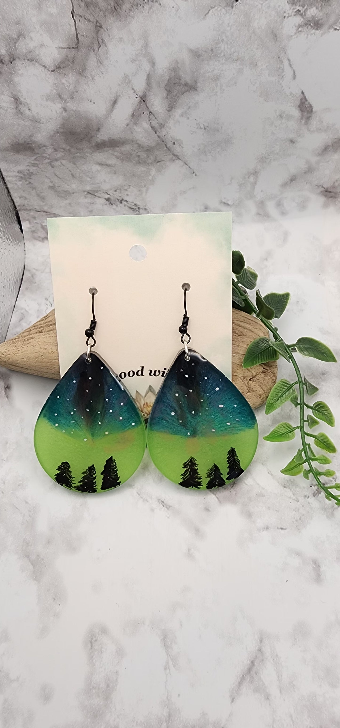 Northern Lights Resin Earrings