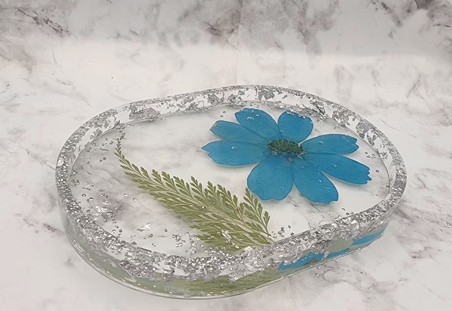 Dried Pressed Flower Resin Vanity Tray