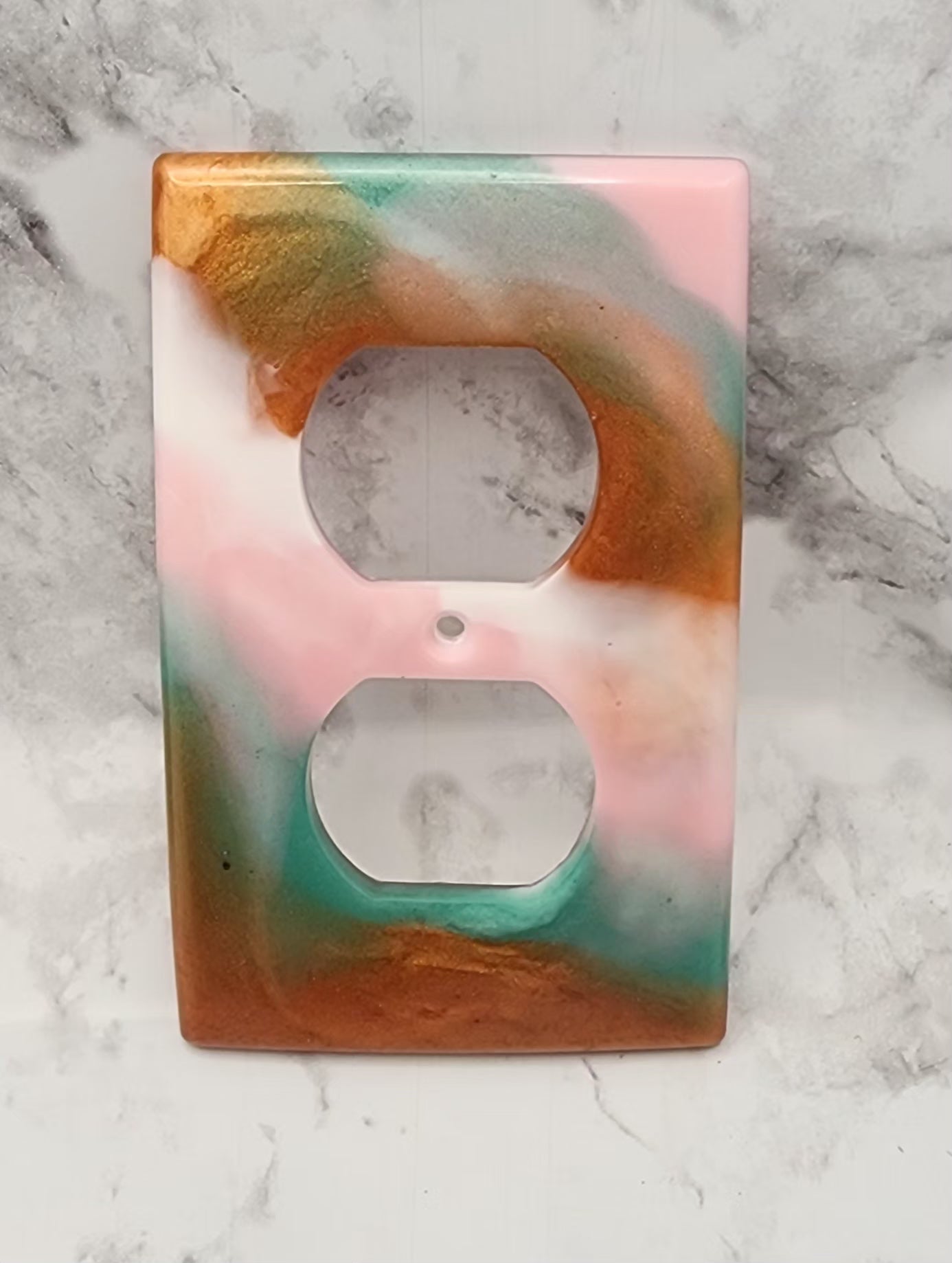 Copper/Pink/Teal Resin Light Switch and Outlet Covers
