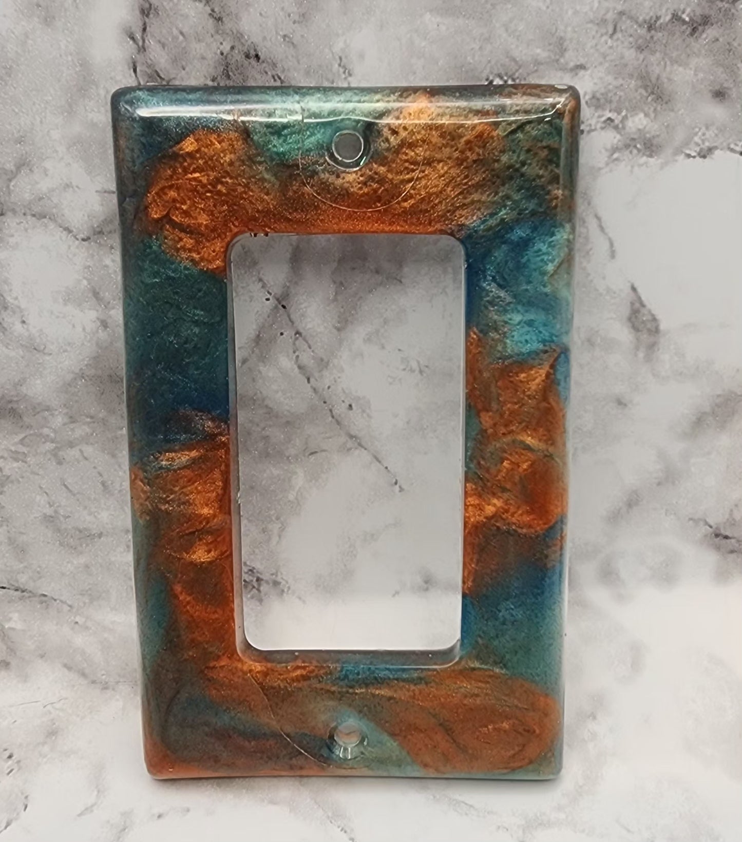 Green/Copper Marble Resin Light Switch and Outlet Covers
