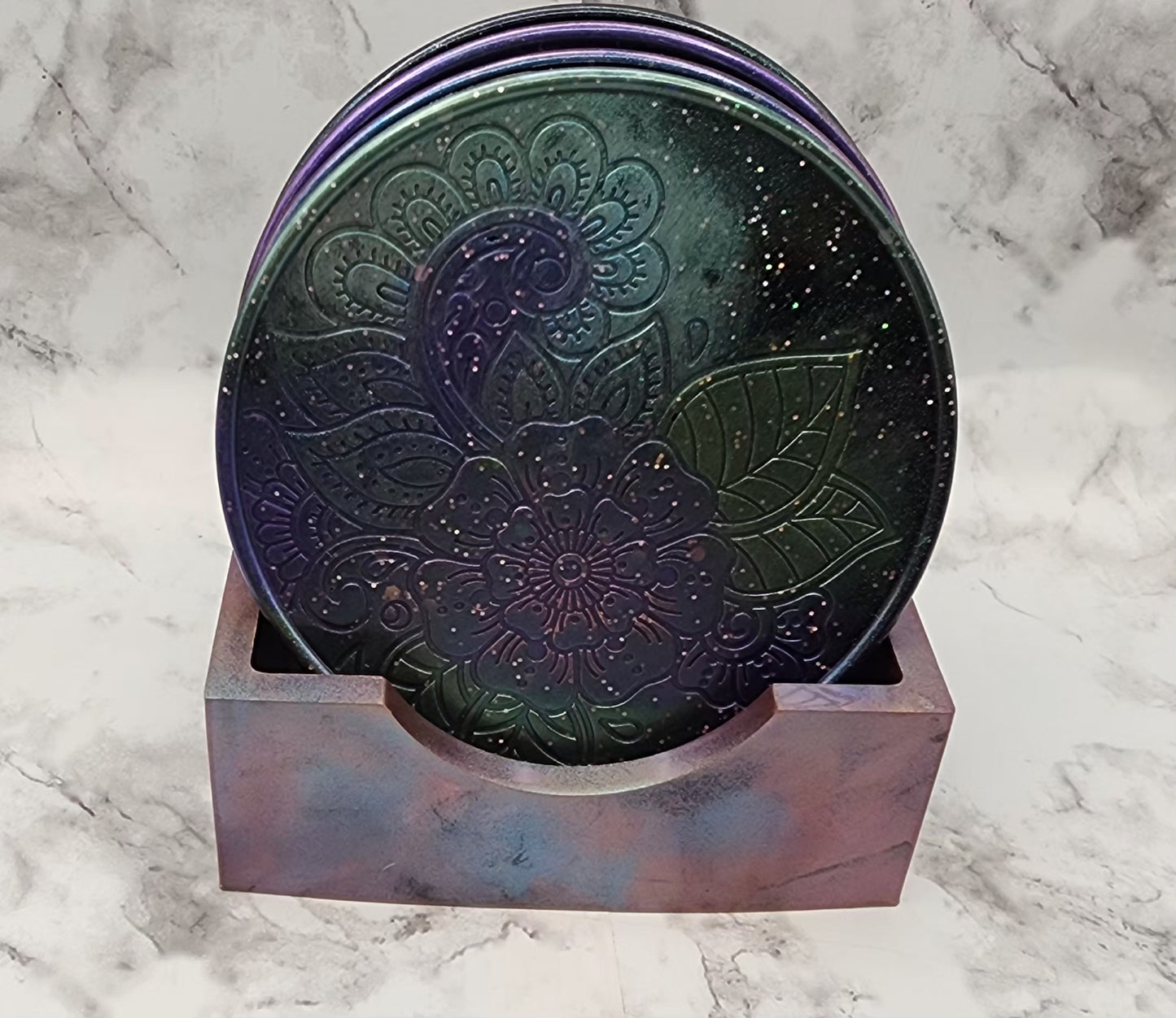 Mandala Resin Coaster Set