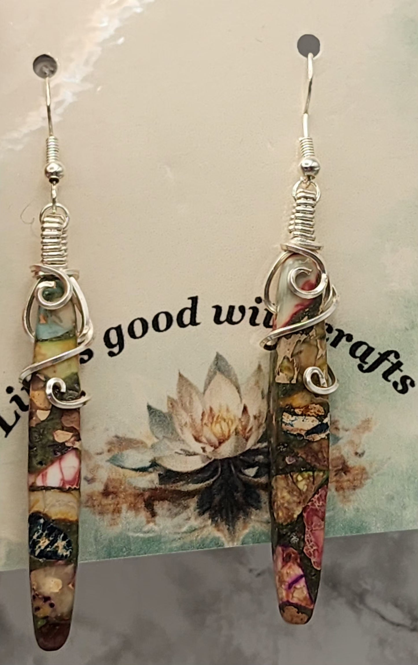 Earth's Embrace Silver Wire Wrapped Earrings