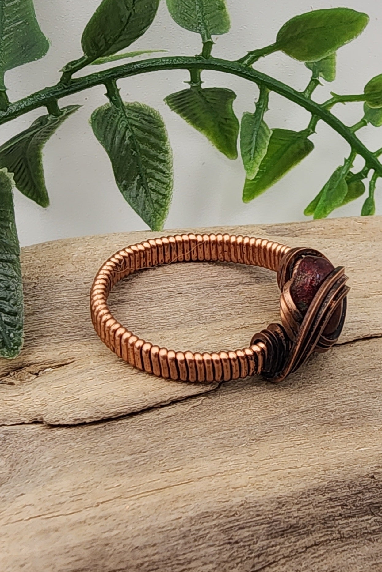 Amber Glow Wire Wrapped Ring