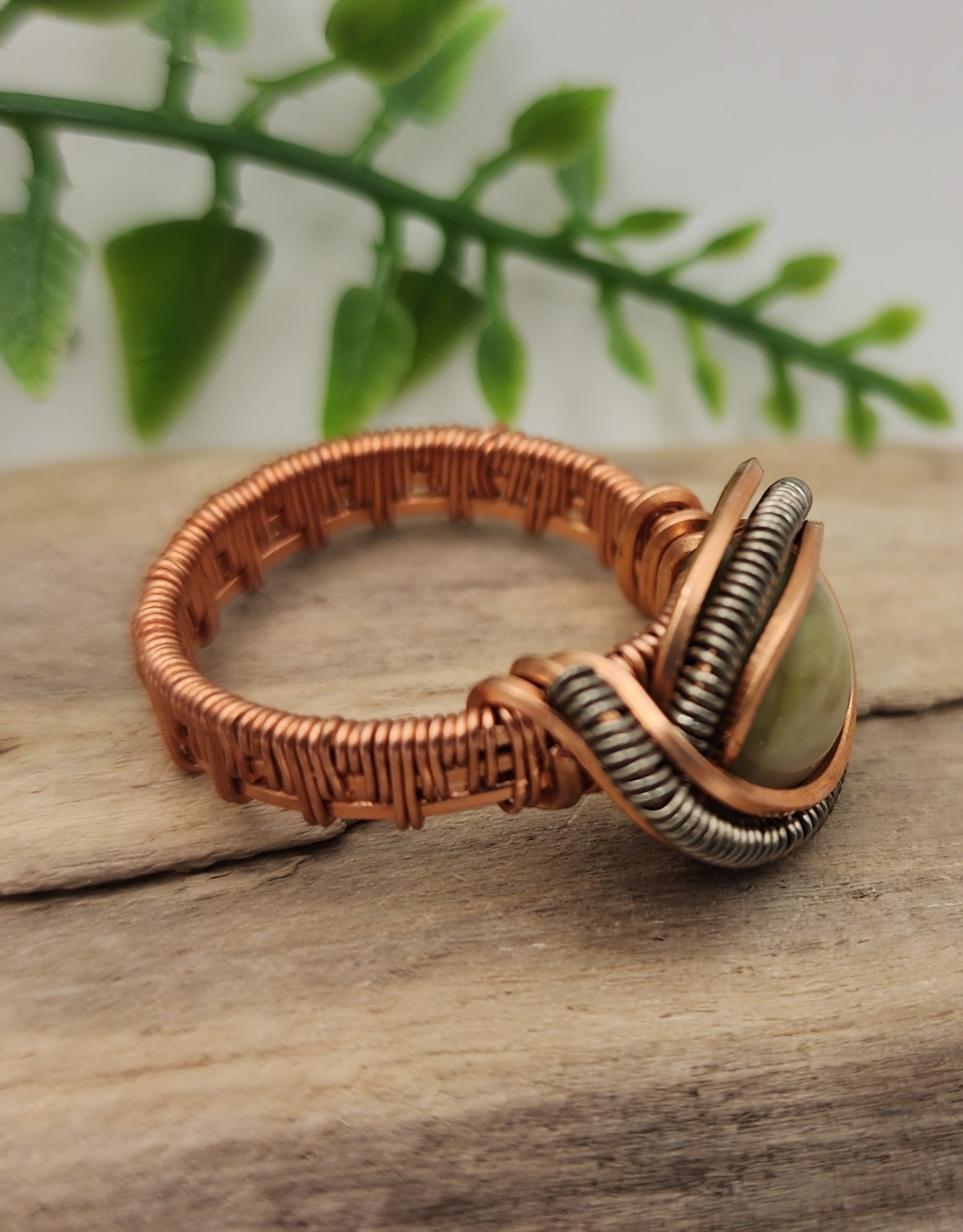 Deep Forest Dream Vintage Bronze Wire Wrapped Ring
