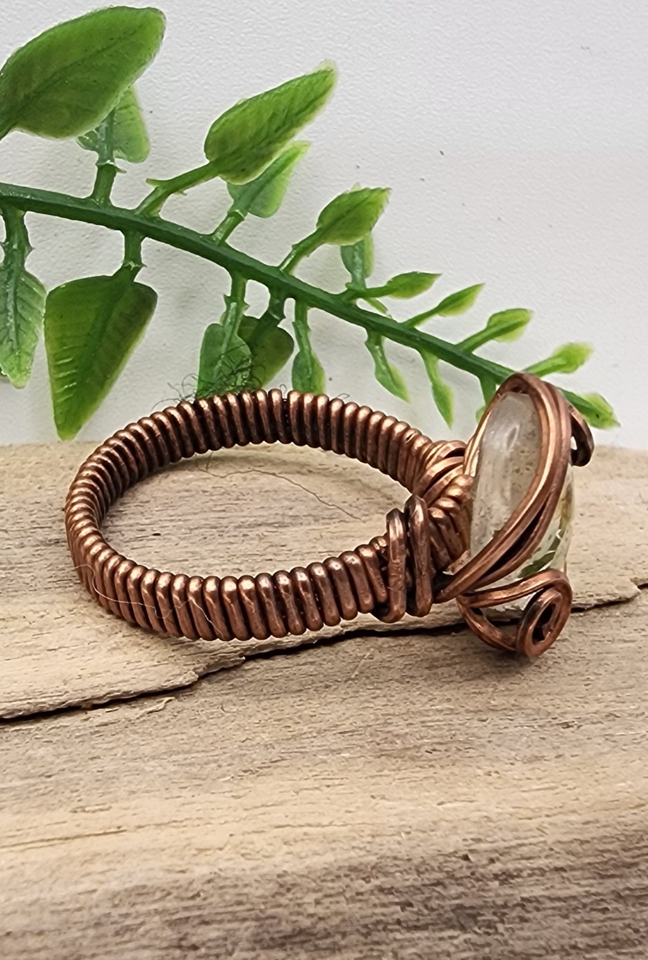 Forget me not ring- Vintage Bronze wire wrapped