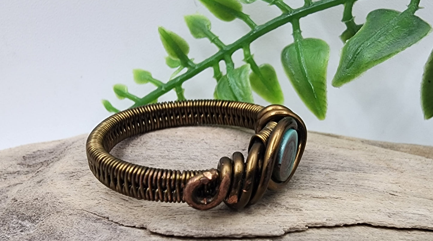 Evergreen Aura Vintage Bronze Wire Wrapped Ring