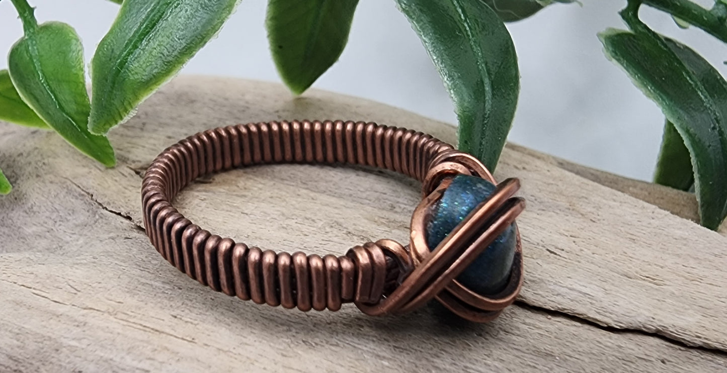 Seaside Escape Vintage Bronze Wire Wrapped Ring