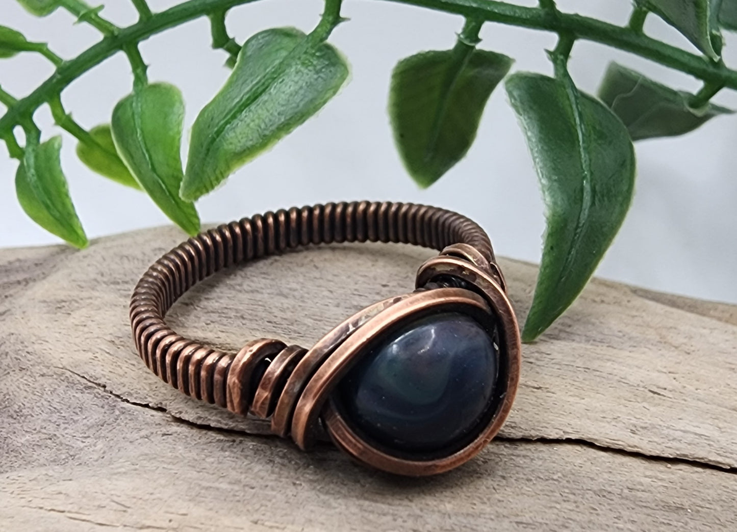 Rustic Twilight Vintage Bronze Wire Wrapped Ring