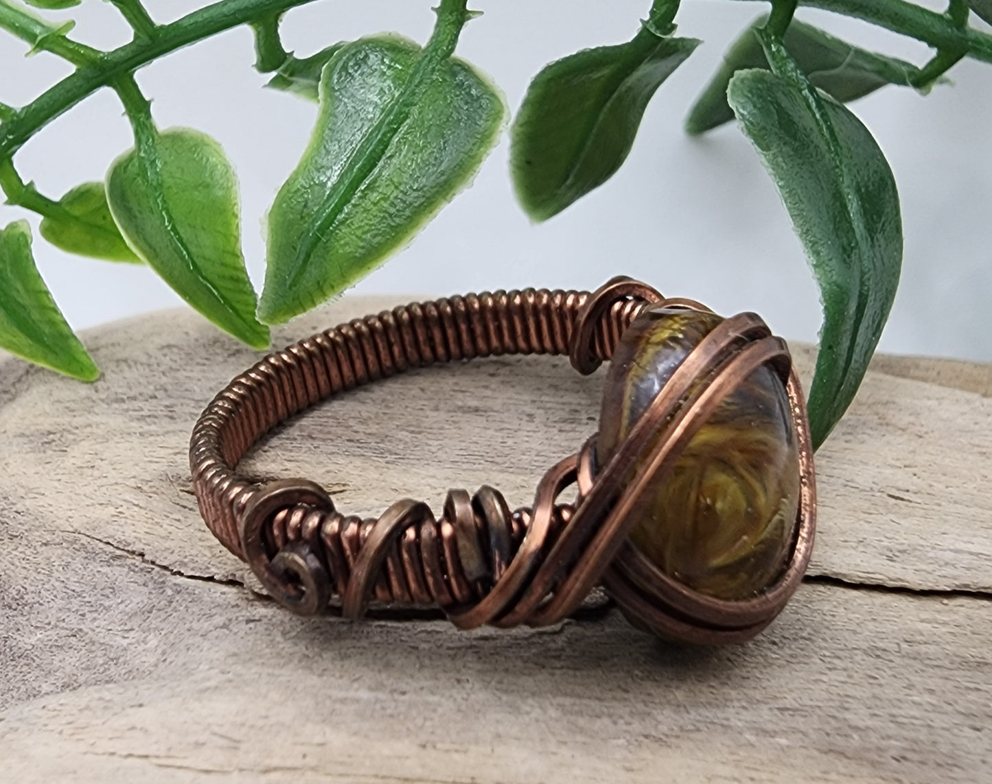 Desert Sands Vintage Bronze Wire Wrapped Ring