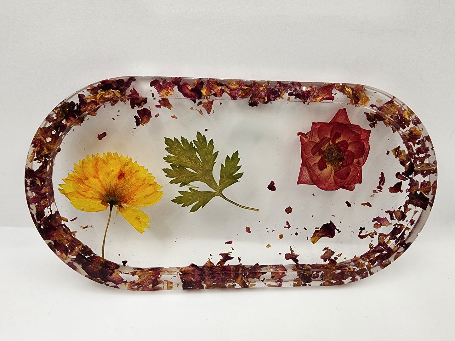 Romantic Rose Petals Resin Vanity Tray