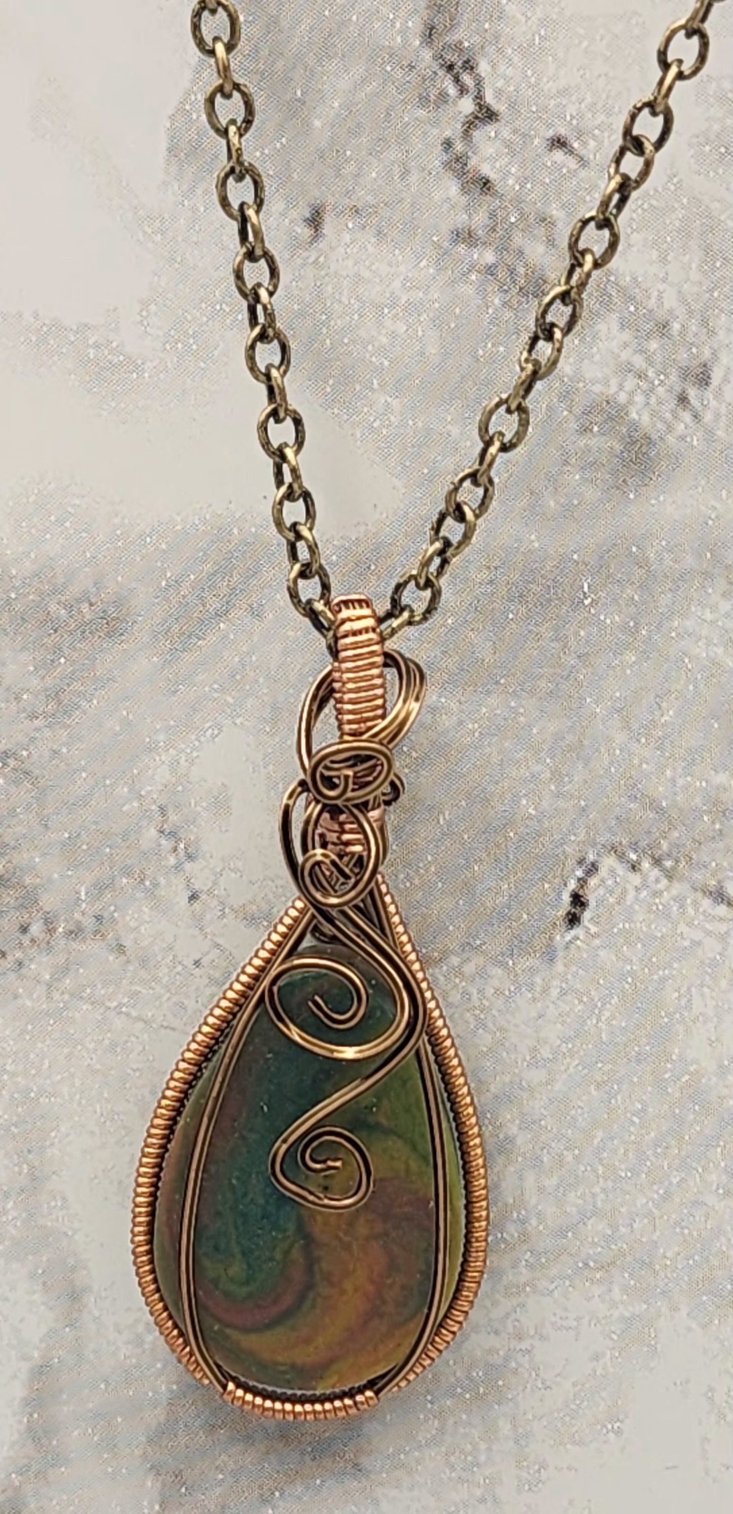 Mystic Forest Antique Bronze Wire Wrapped Necklace