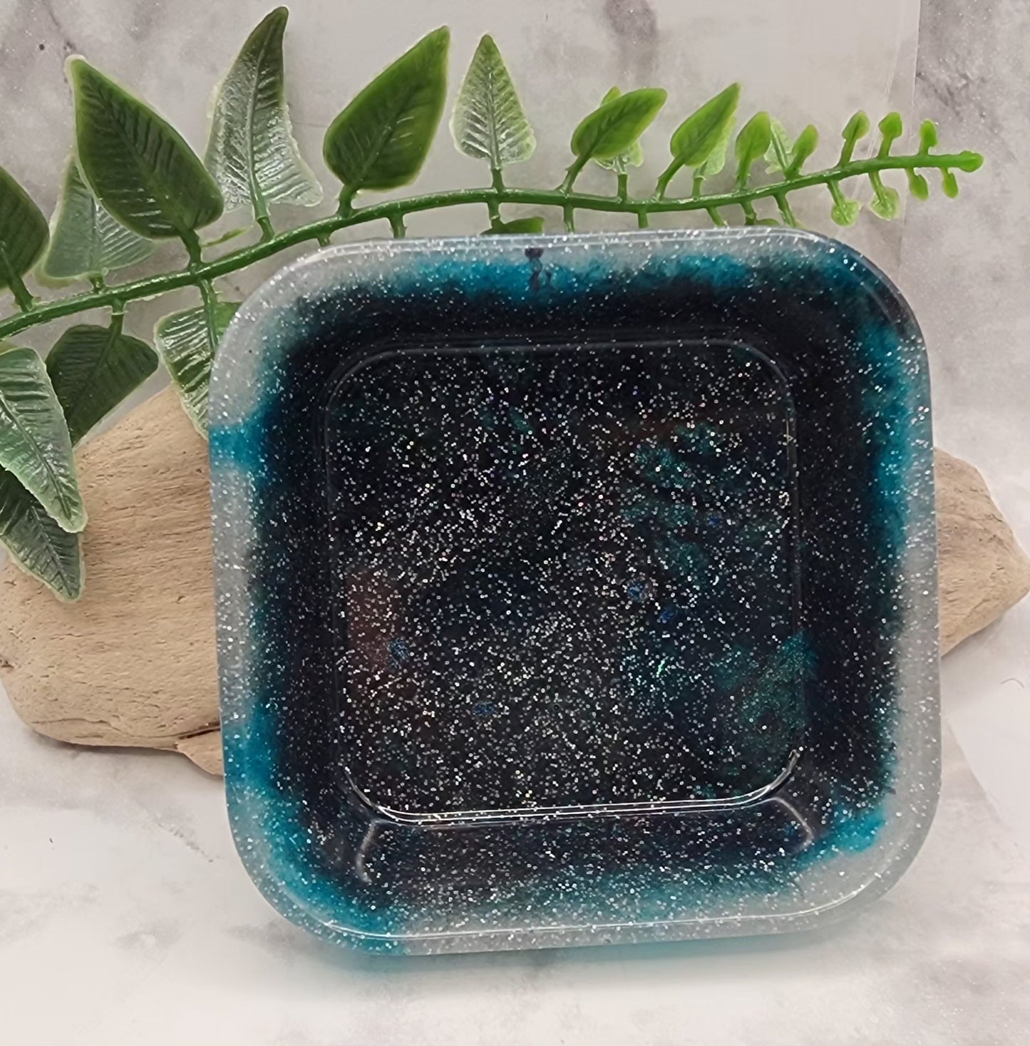 Glow In The Dark Frosted Horizon Square Trinket Dish