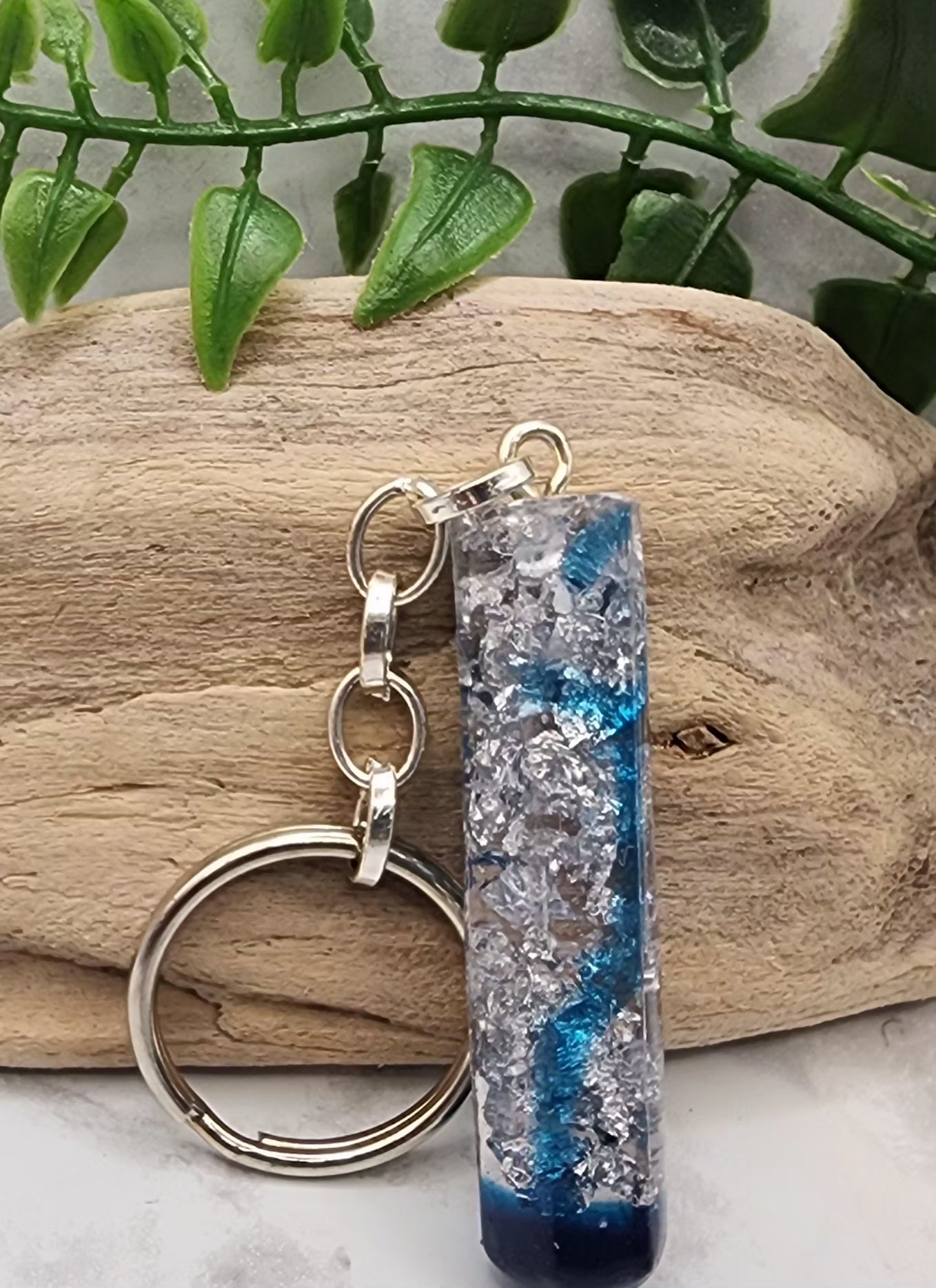 Aqua Twighlight Crystal Keychain