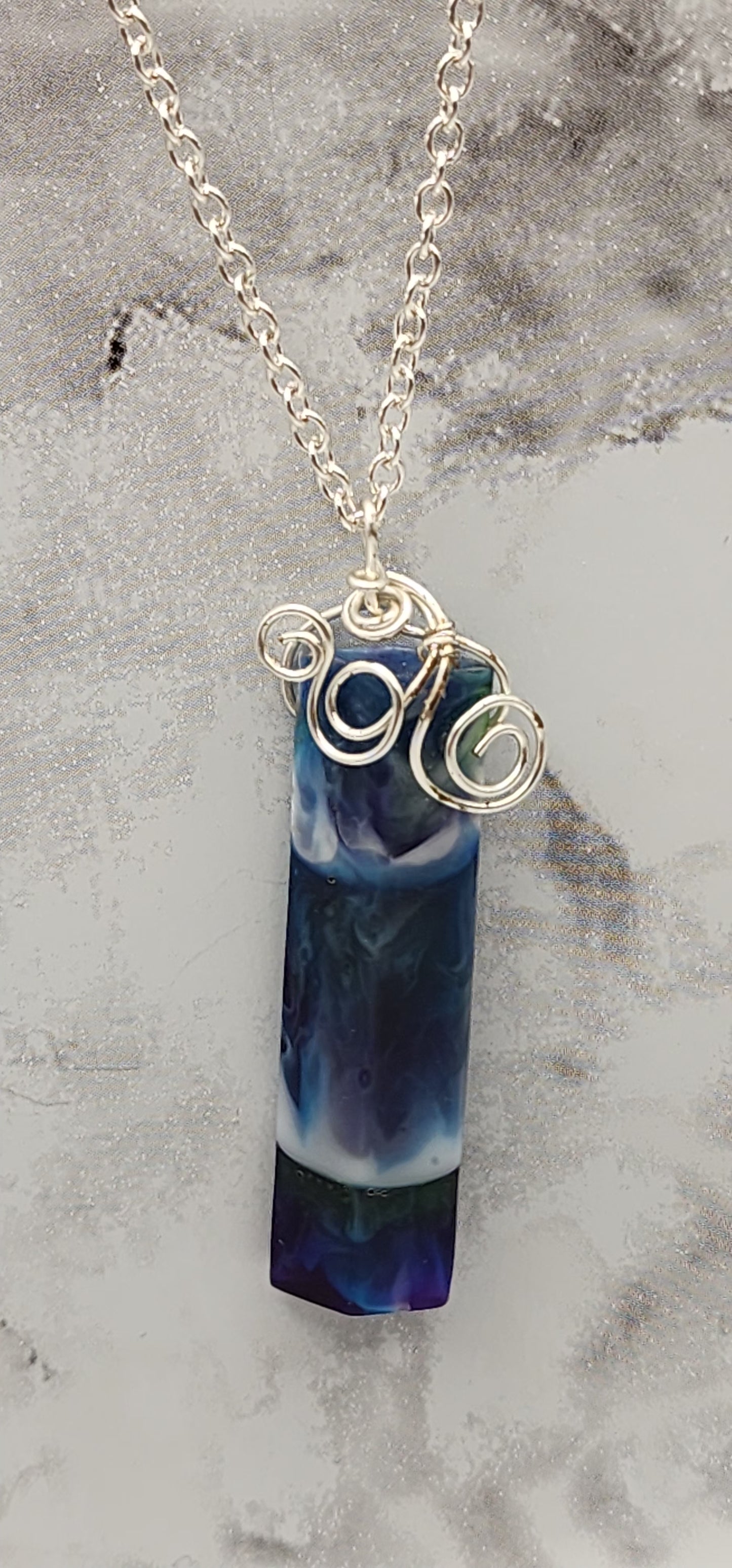 Skyline Serenity Crystal Silver Wire Wrapped Necklace