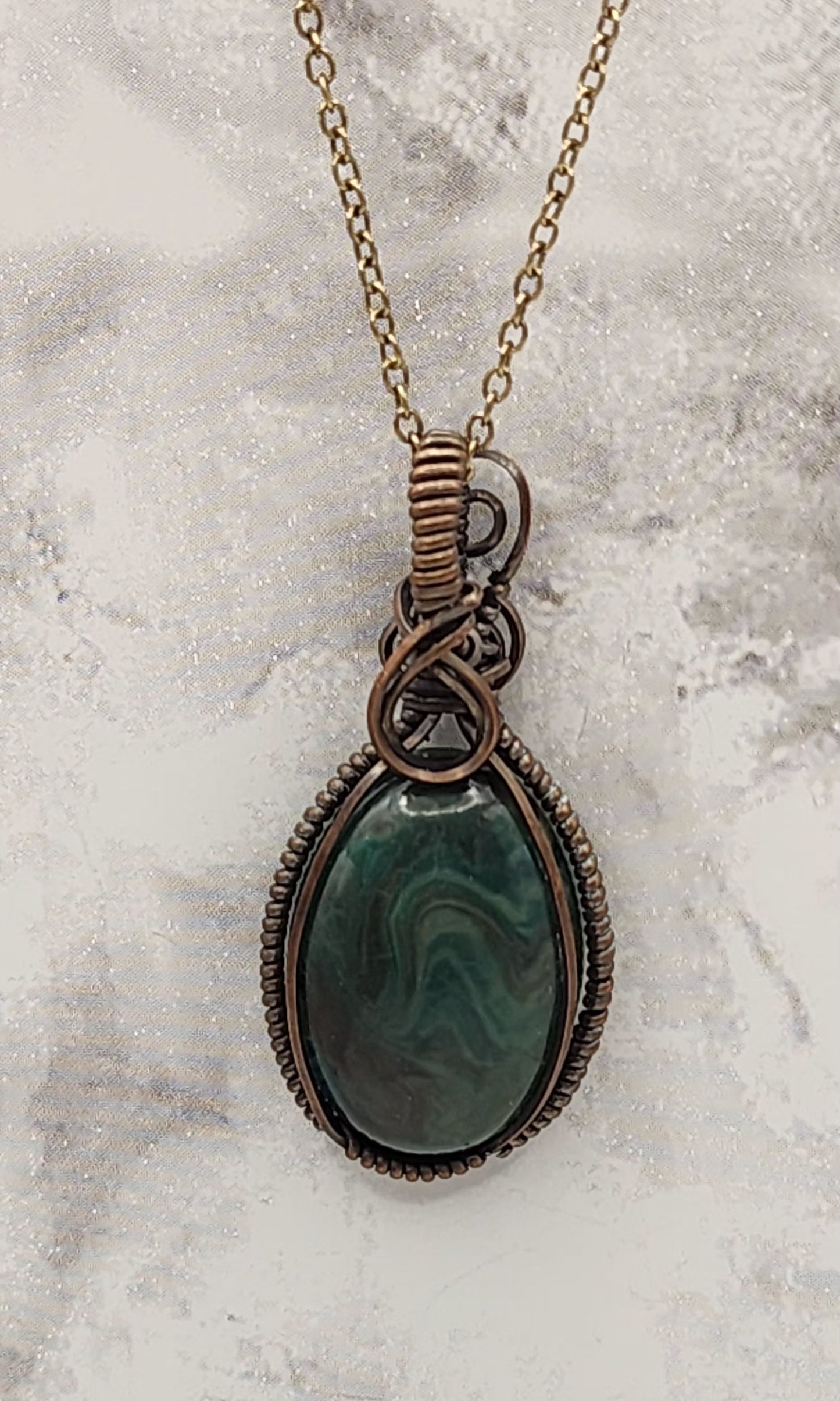 Willow Whisper Vintage Bronze Wire Wrapped Necklace