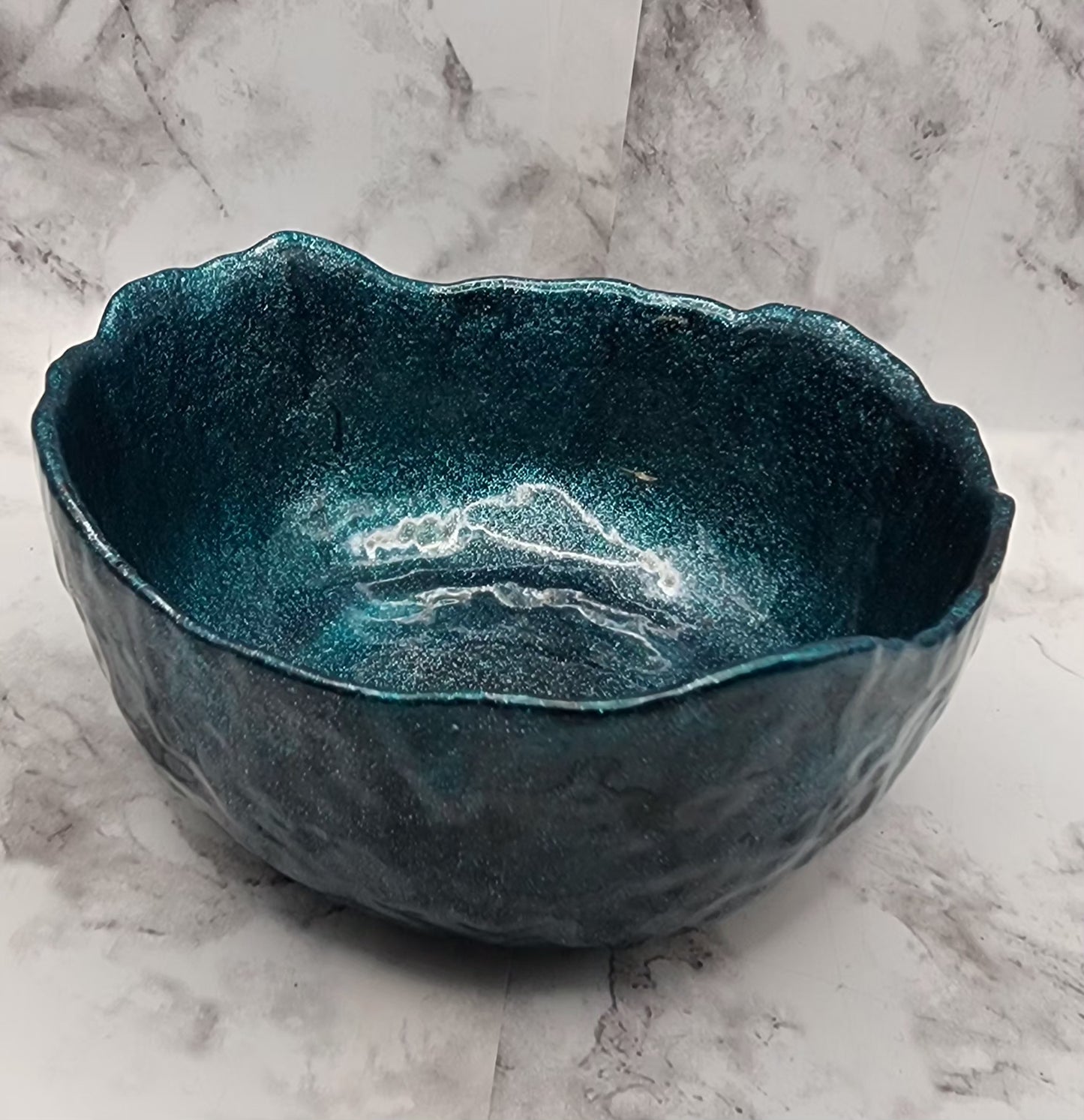 Emerald Swirl Resin Bowl