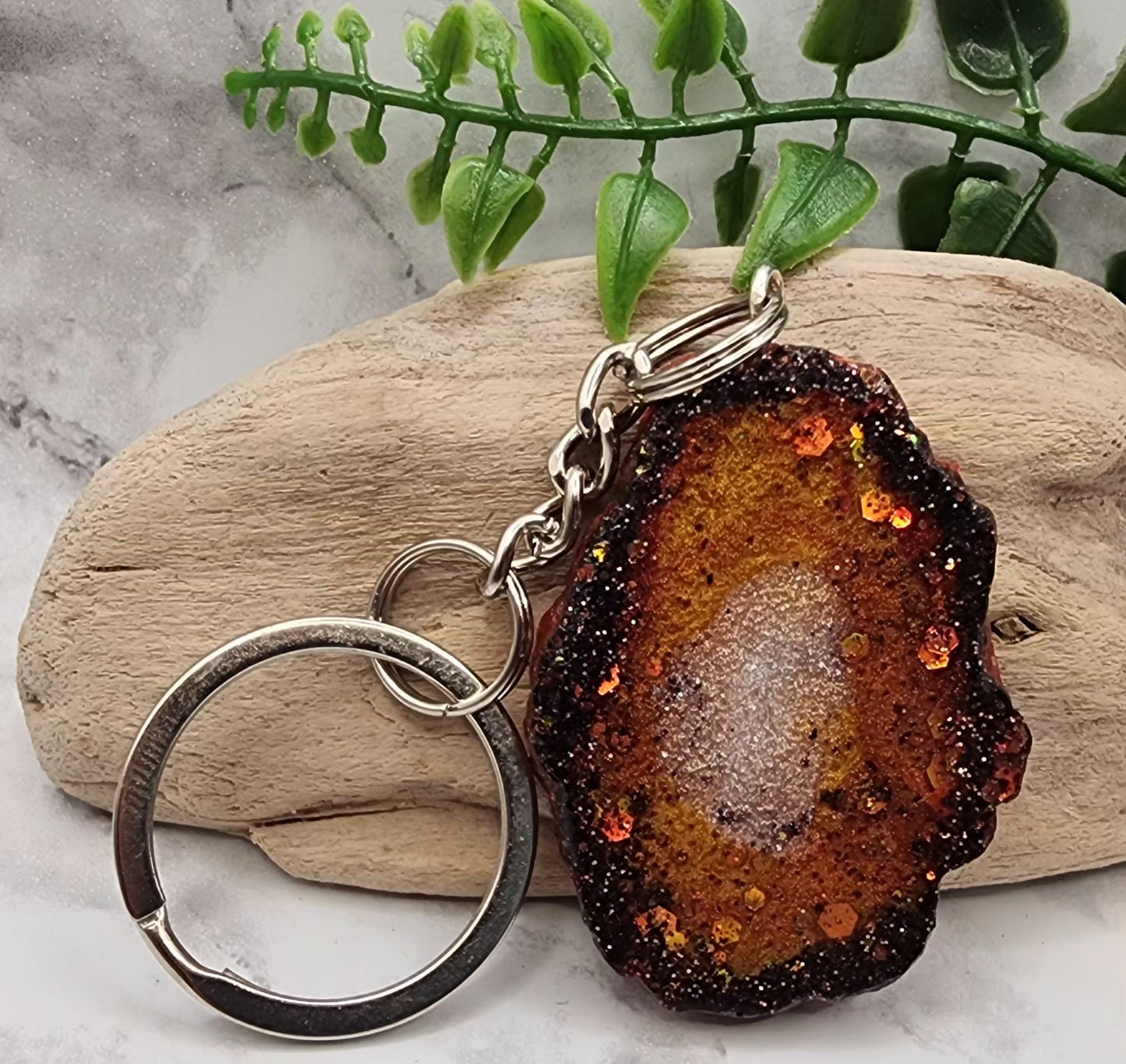 Golden Horizon Crystal Keychain