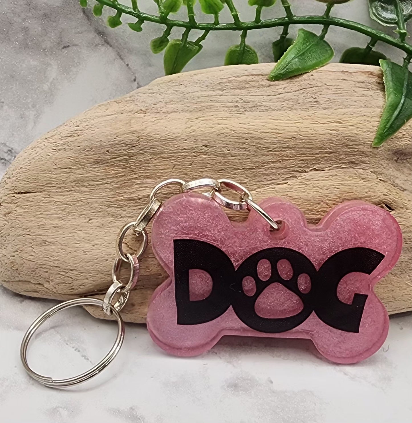 Pink Dog Keychain