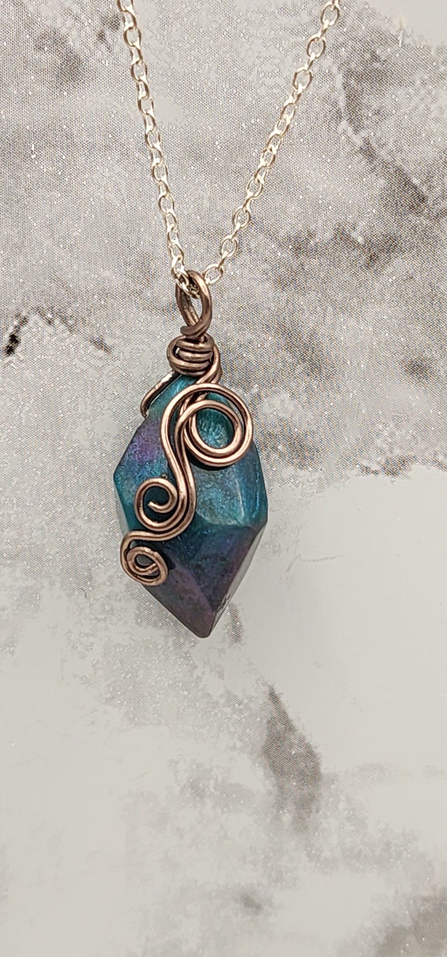 Mystical Aurora Wire Wrapped Necklace