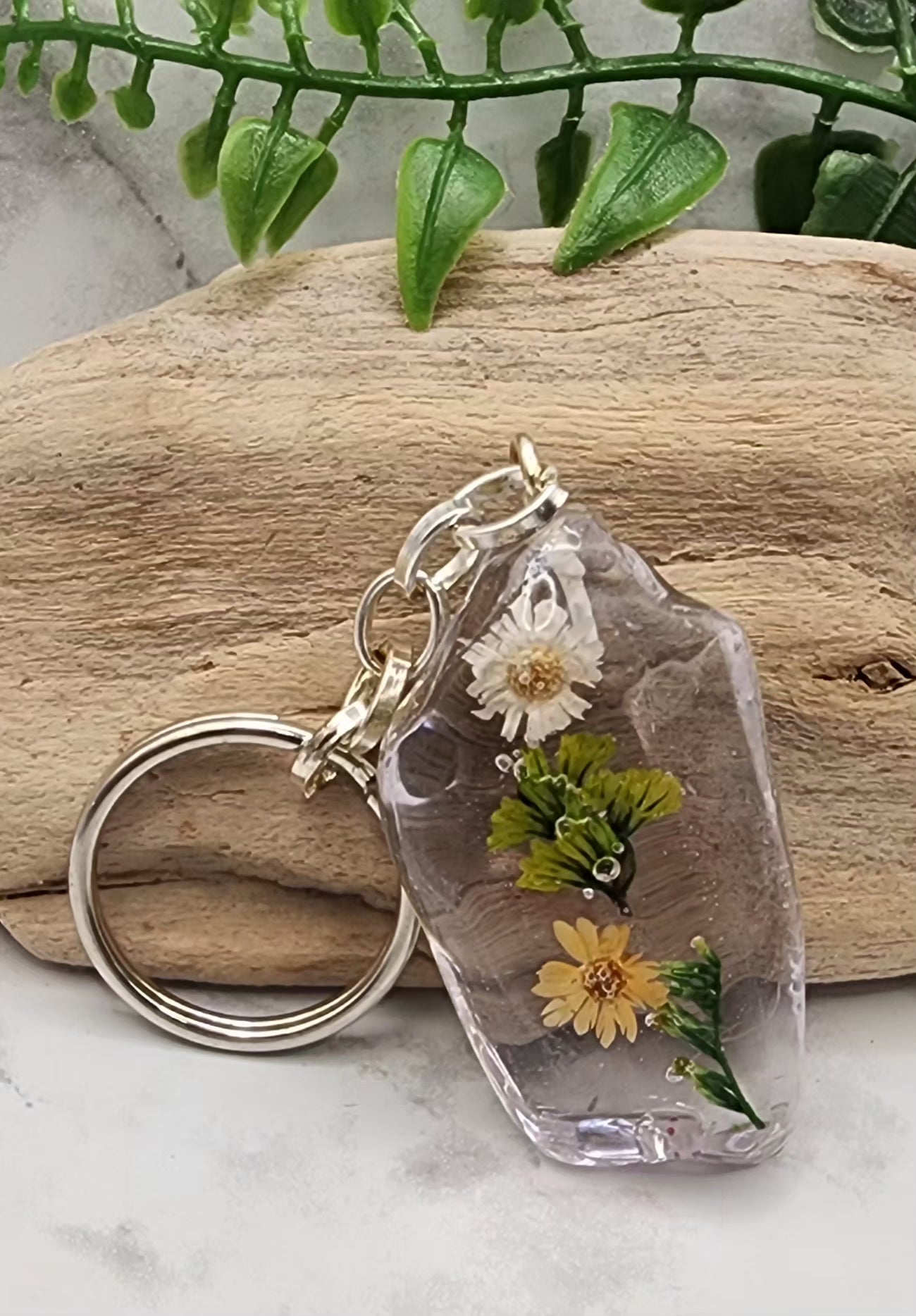 Everlasting Floral Crystal Keychain