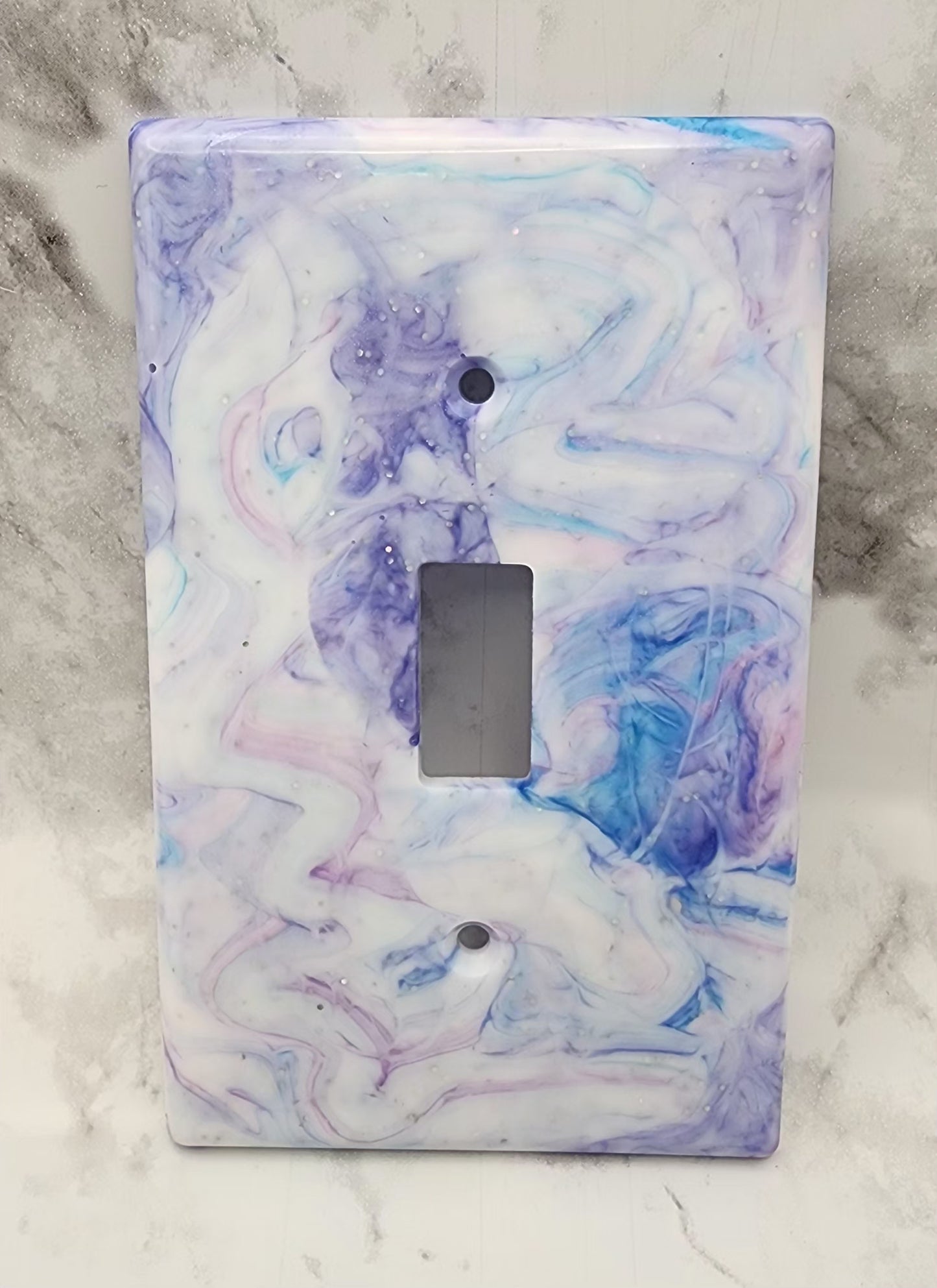 Pink/Purple/Blue Marble Resin Light Switch Cover