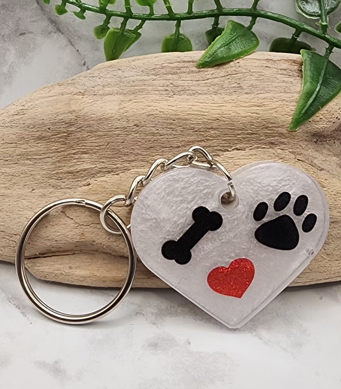 I Love My Dog Keychain