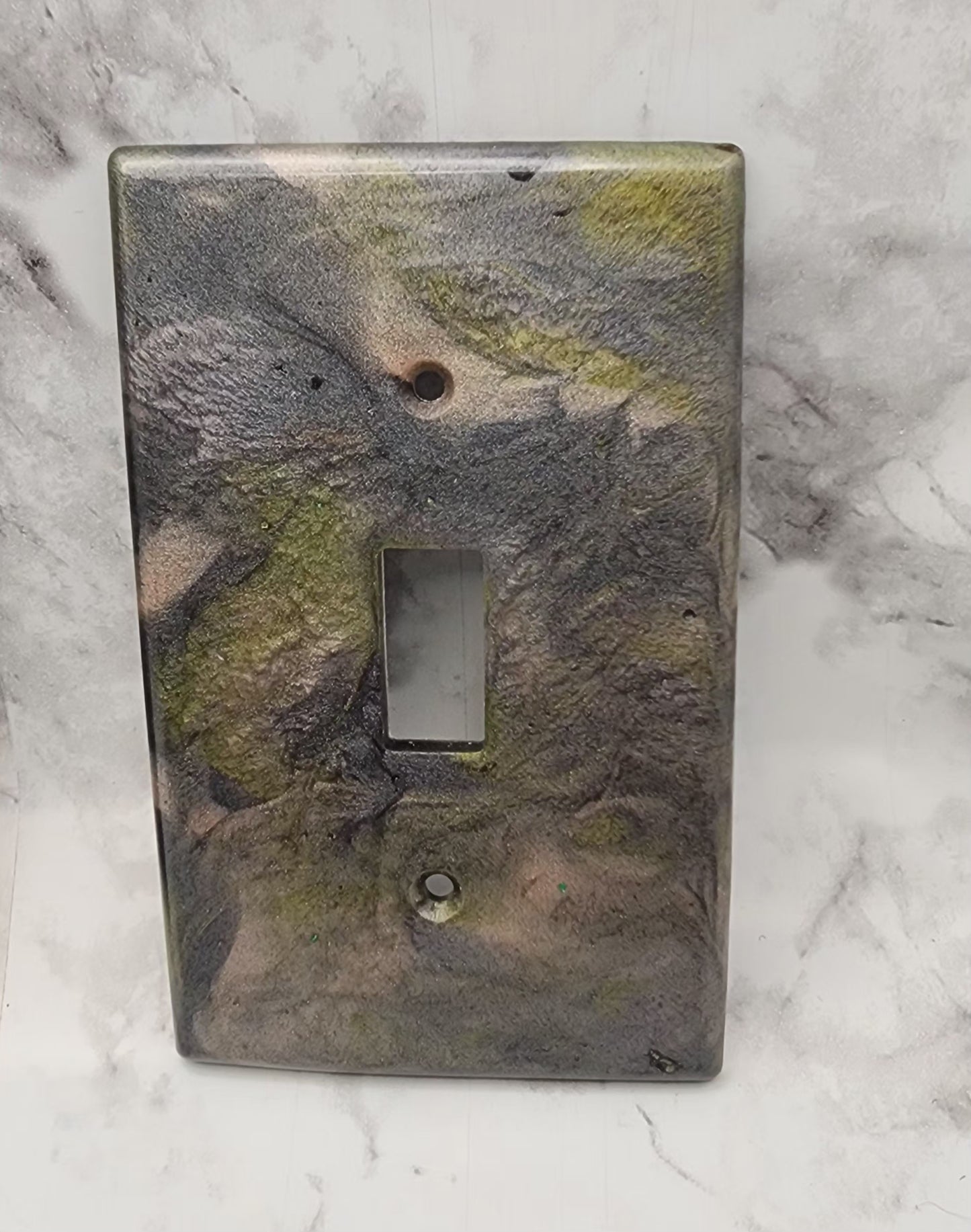Grey/Pink/Green Marble Resin Light Switch Cover