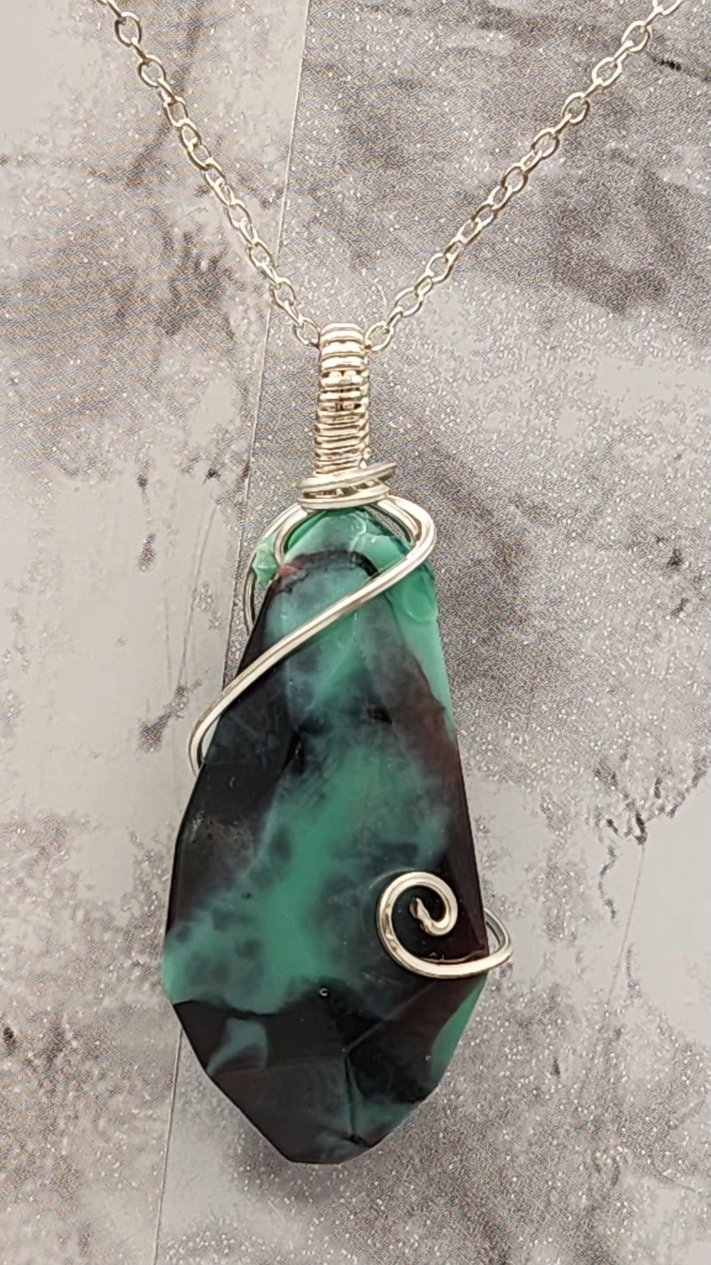 Crystal Cove Silver Wire Wrapped Necklace