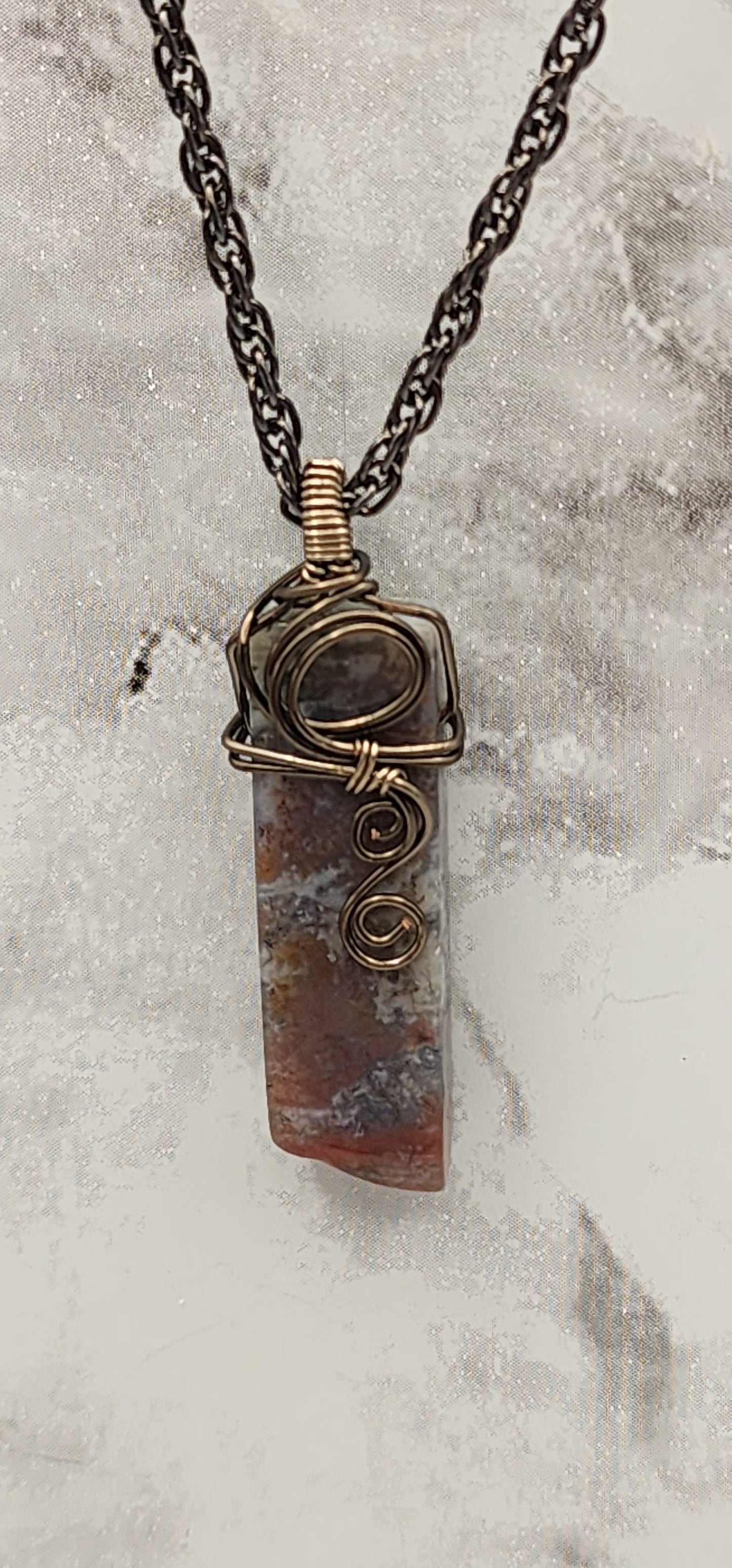 Rustic Harmony Vintage Bronze Wire Wrapped Necklace
