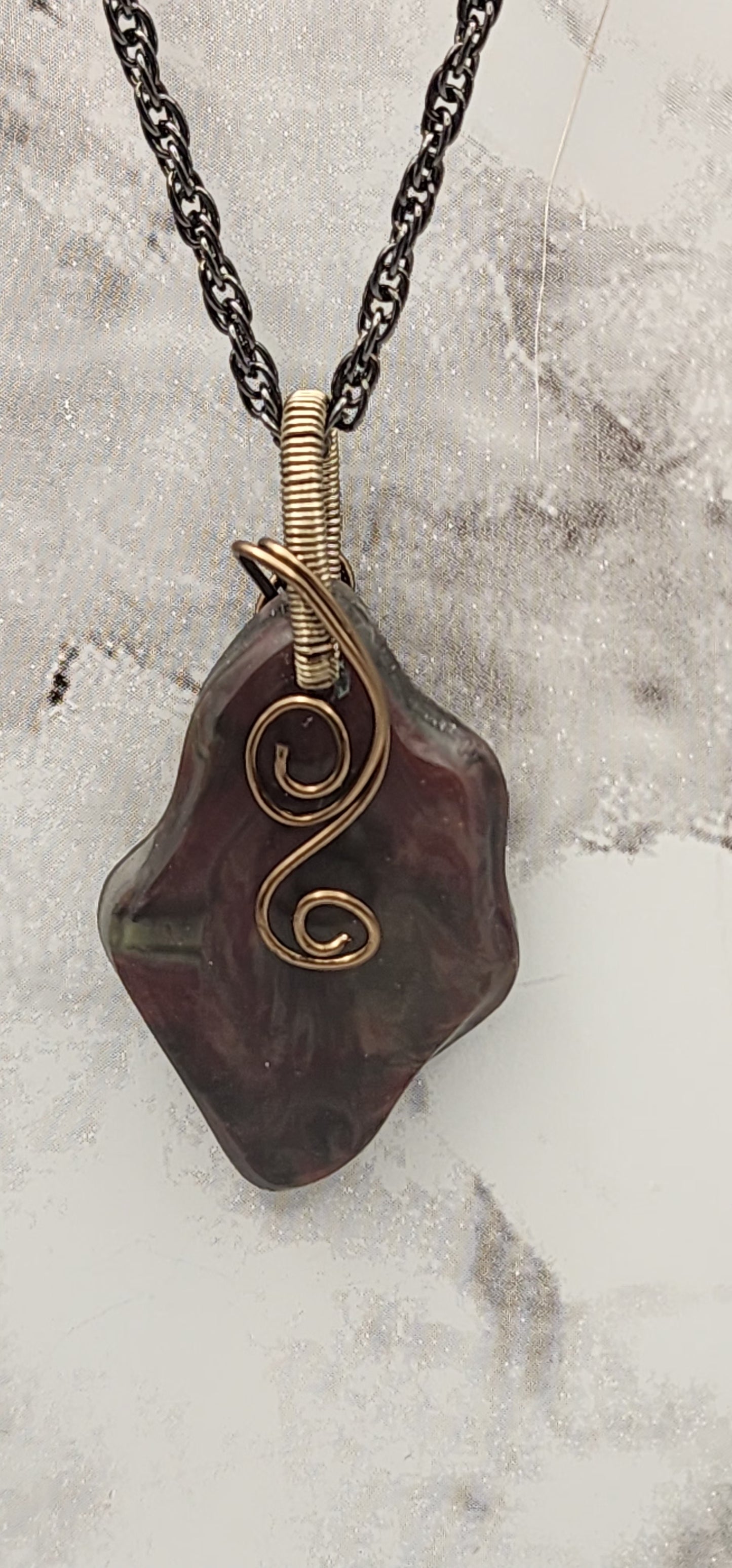 Earth's Embrace Vintage Bronze Wire Wrapped Necklace