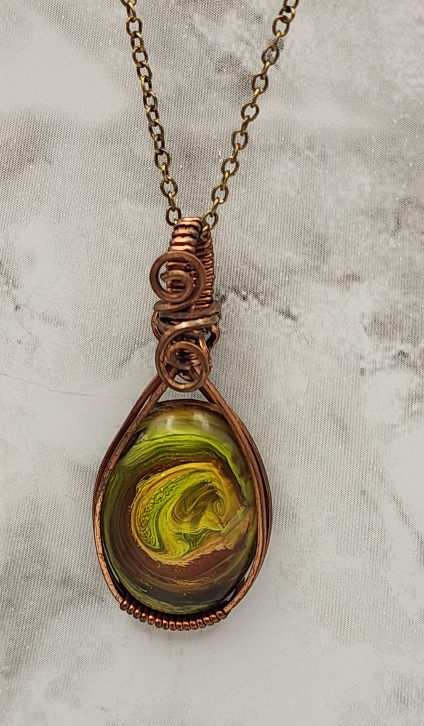 Forest Enchantment Antique Copper Wire Wrapped Necklace