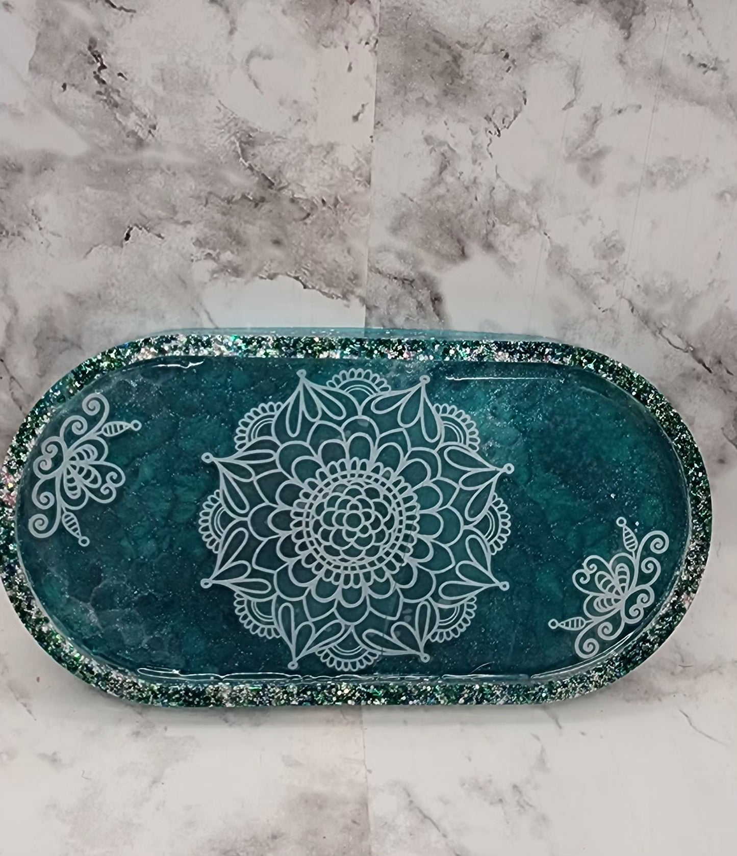 Mandala Resin Vanity Tray