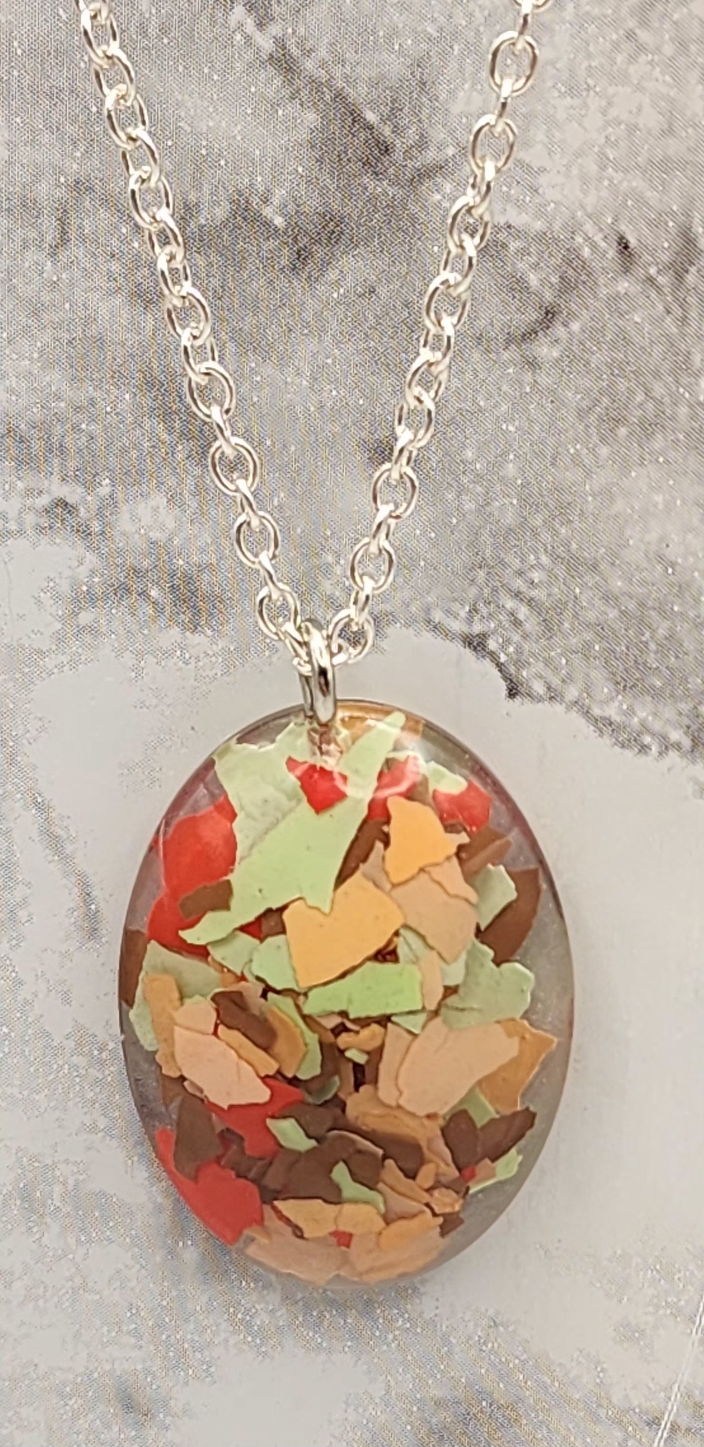 Apricot Allure Resin Cabochon Necklace