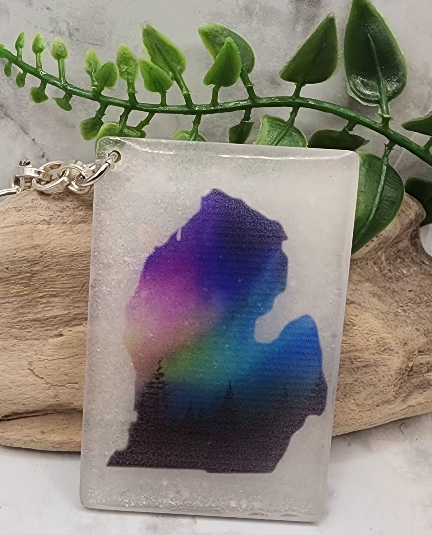 Aurora Borealis Michigan Keychain