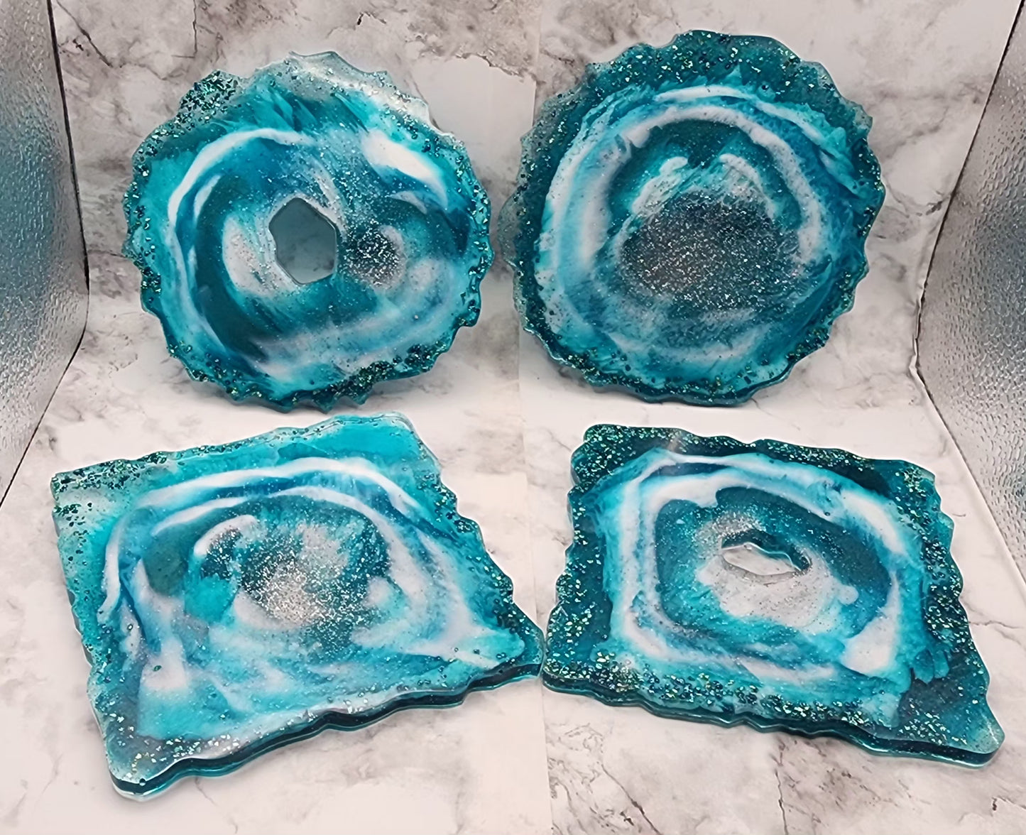 Tropical Tide Resin Coasters