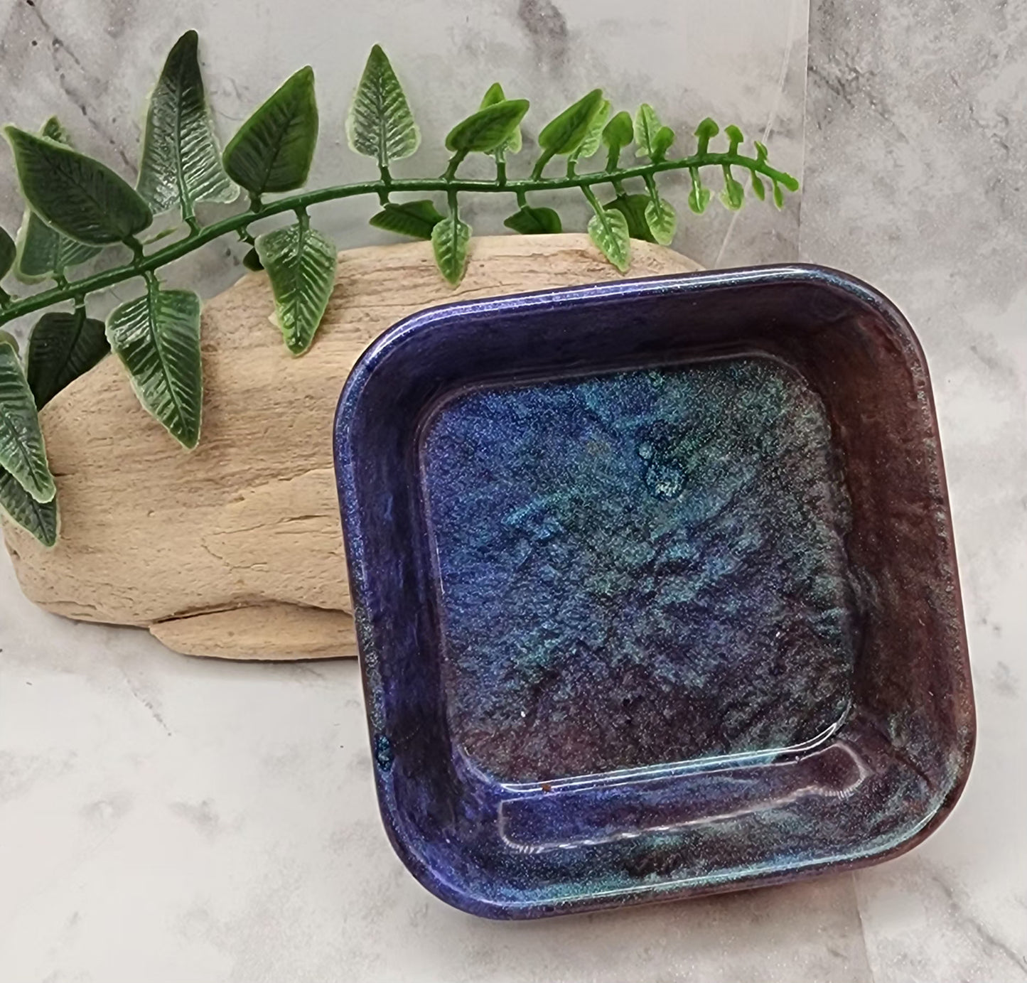 Purple Stardust Square Trinket Dish