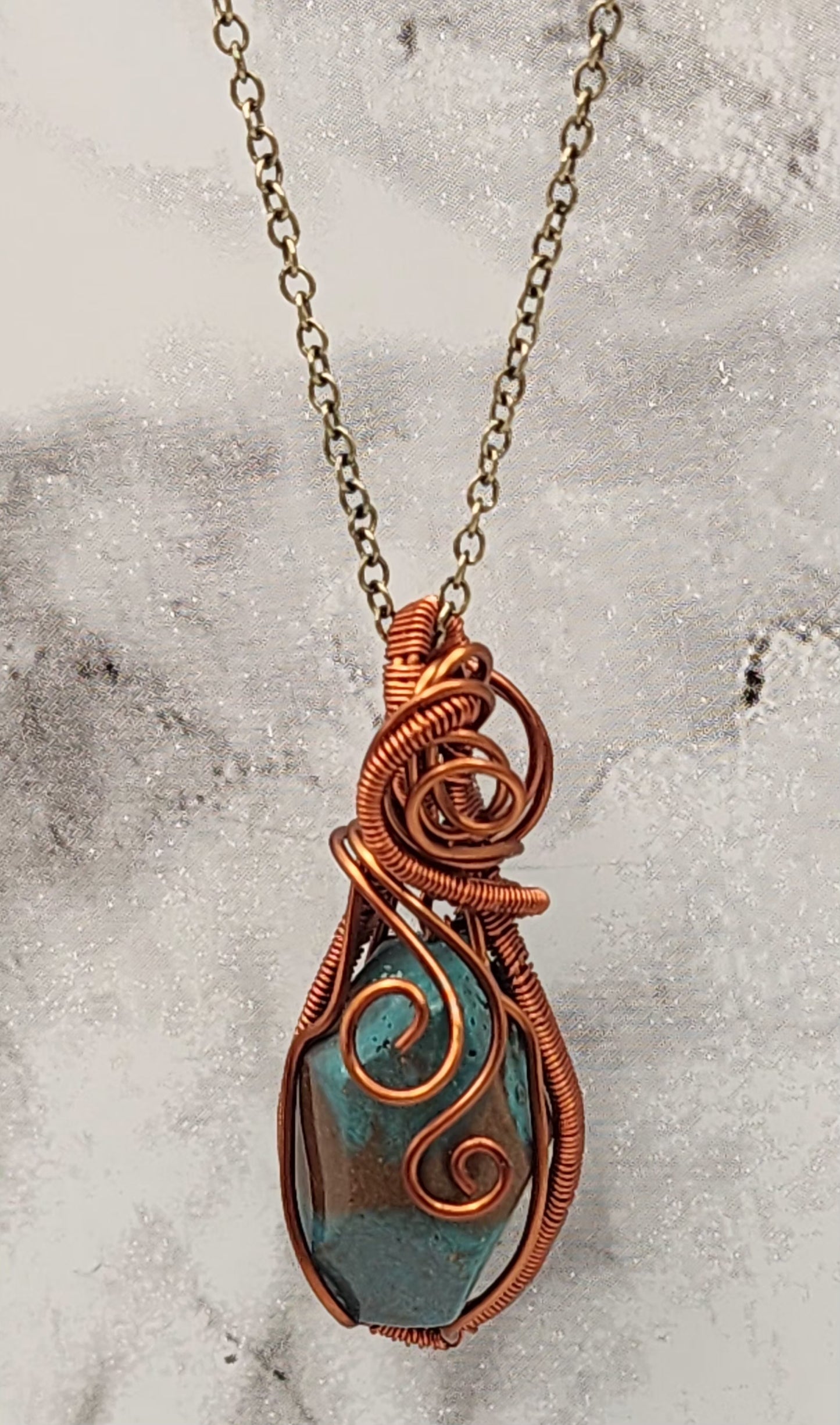 Laguna Breeze Antique Copper Wire Wrapped Necklace
