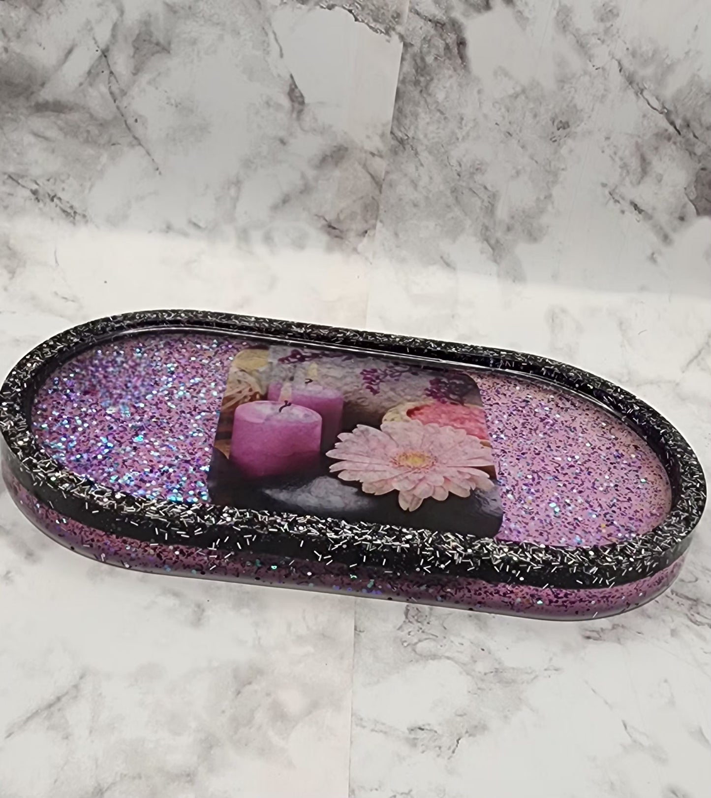 Peaceful Lotus Resin Vanity Tray