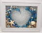 Beach wave heart glass art picture frame