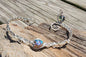 Blue Electroplated Quartz Wire Wrapped Bracelet
