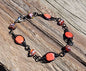 Coral Quartz Chain Linked Wire Wrapped Bracelet