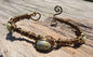 Green Jasper Antique Bronze Wire Wrapped Bracelet