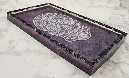 Sugar Skull Resin Vanity Tray