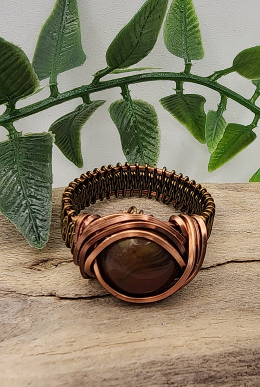 Tuscan Sands Vintage Bronze Wire Wrapped Ring