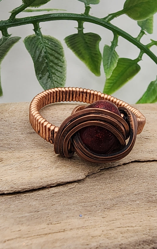 Amber Glow Wire Wrapped Ring