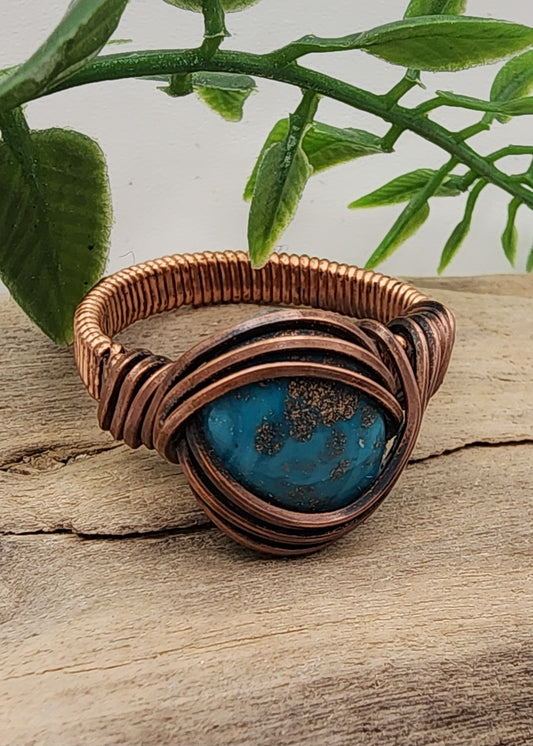 Coastal Breeze Vintage Bronze Wire Wrapped Ring